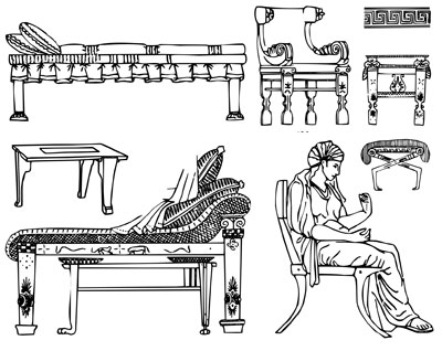 Мебель в древней греции