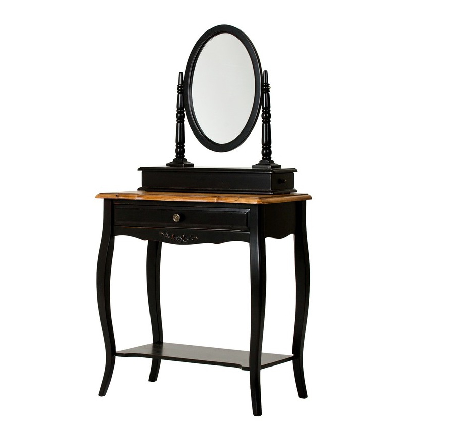 ST9321BLK Туалетный столик Leontina Black с зеркалом, УЦЕНКА