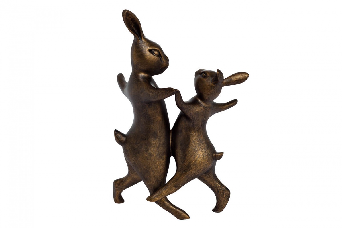 D1831 Статуэтка Танцующие кроликицв.бронза 18х13х30,5