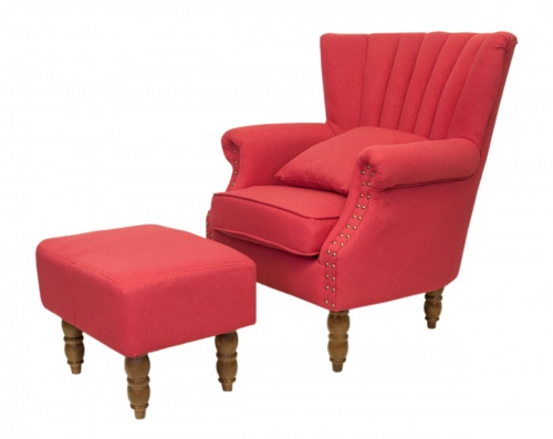 5KS24036-R Кресло с пуфом Lab red