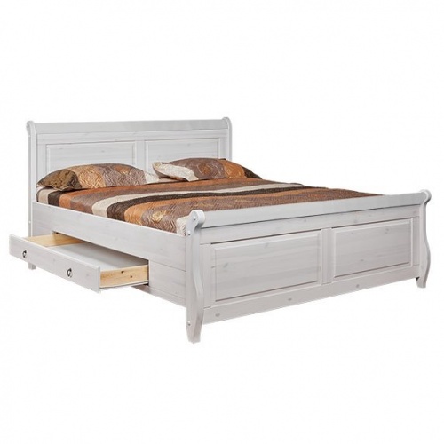 Кровать МАЛЬТА М-160 с ящиками (белый воск)