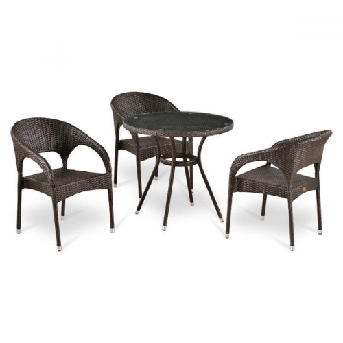 Комплект плетеной мебели T283ANT/Y90C-W51 Brown 3Pcs