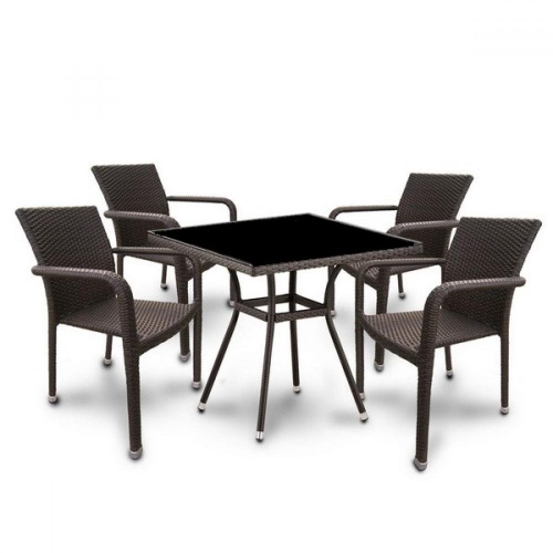 Комплект плетеной мебели T283BNS-W51/A2001B-W53 Brown 4Pcs