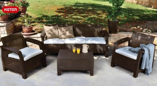 Комплект мебели Корфу трипл сет (Corfu triple set) коричневый