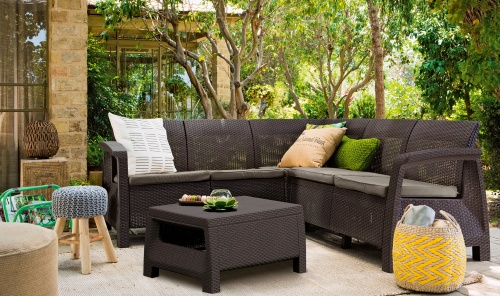 Угловой комплект мебели Корфу Релакс (Corfu Relax Set) коричневый