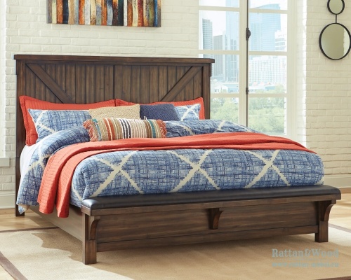 Lakeleigh двуспальная кровать King-size 193х203 с мягкой скамьей, ASHLEY