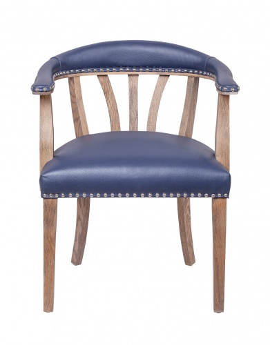 Стул с подлокотниками Tanner blue leather