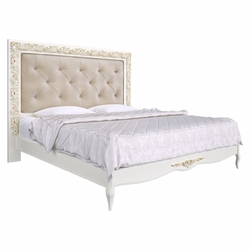 R160g Кровать c мягким изголовьем 180*200 Romantic Gold