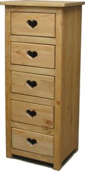 CHIF 5T Coeur Шифоньер 5 ящиков с сердцем Pin Magic