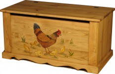 COFFRE 100 paint Poule et poussins Сундук с росписью Курица с цыплятами без фона Pin Magic