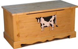 COFFRE 100 paint Vache Сундук с росписью Корова большая Pin Magic