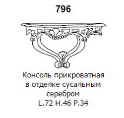 Консоль прикроватная (отделка серебром) Verdi 796