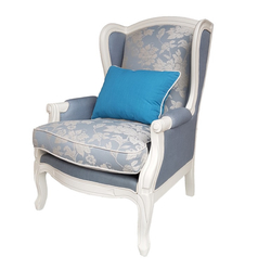 DF830 Blue Linen Кресло White Rose