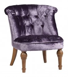 Кресло Sophie Tufted Slipper Chair вельвет фиолетовое
