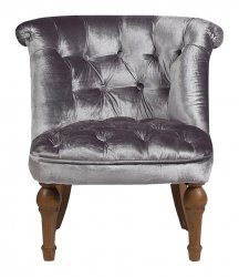 Кресло Sophie Tufted Slipper Chair вельвет серое