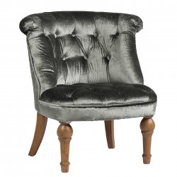 Кресло Sophie Tufted Slipper Chairикрвелюр серое