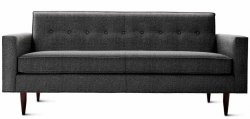 Диван Bantam Sofa большой прямой темно-серый