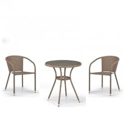 Комплект мебели из иск. ротанга T282ANT/Y137C-W56 Light brown (2+1)