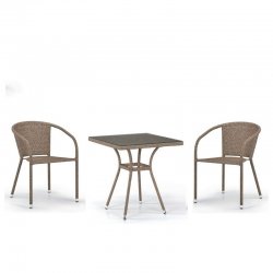 Комплект мебели из иск. ротанга T282BNT/Y137C-W56 Light brown (2+1)