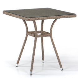 Стол из иск. ротанга T282BNT-W56-70x70 Light Brown