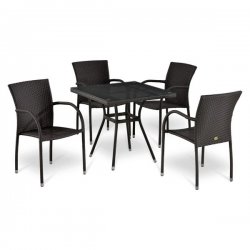 Комплект мебели из иск. ротанга T283BNT-W2390/Y282A-W52 Brown (4+1)