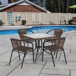 Комплект мебели Асоль-3 TLH-037A/073-70х70 Cappuccino (4+1)