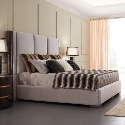 FB.BD.FO.14 Кровать с решеткой FORLI отделка Wenge С, ткань NUANCE-92A