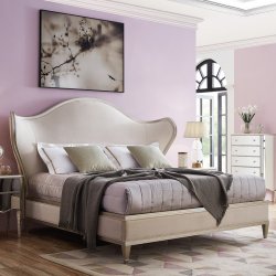 FB.BD.RIM.218 Кровать с решеткой RIMINI отделка серебряное напыление(silver plated B), ткань Jeanie-02
