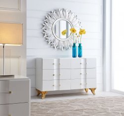 FB.CHD.RIM.181 Комод RIMINI отделка Pearl White A, Copper color