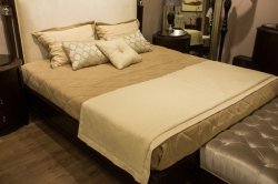 FB.PL.TX.22 Palermo blue Комплект покрывало, плед, 5 подушек TEXTILE стежка ромб