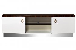 31PL-838TV Тумба белая,коричневая столешница 197х51х60 см