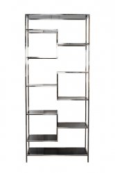 46AS-SH1408-SILVER Стеллаж серебристый/черный 90*35*210 см
