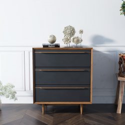 Комод Bruni Black на три ящика