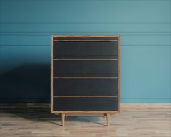 Комод Bruni Black на четыре ящика
