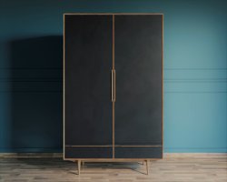 Шкаф двустворчатый Bruni Black с двумя ящиками