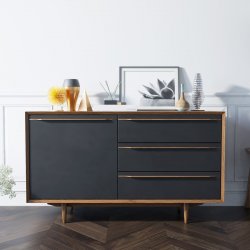 Комод Bruni Black с ящиками и дверкой