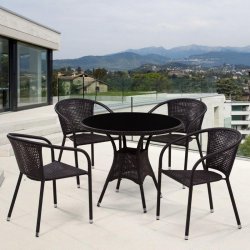 Комплект плетеной мебели T197ANS-W53/Y137B-W51 Brown 4Pcs