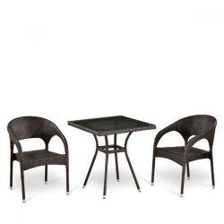 Комплект плетеной мебели T282BNT-W53/Y90C-W51 Brown 2Pcs