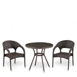 Комплект плетеной мебели T283ANT/Y90C-W51 Brown 2Pcs