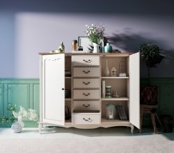 ST9350 Комод Leontina с шестью ящиками и дверками