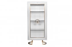 Витрина Garda Decor белая/мат.золото